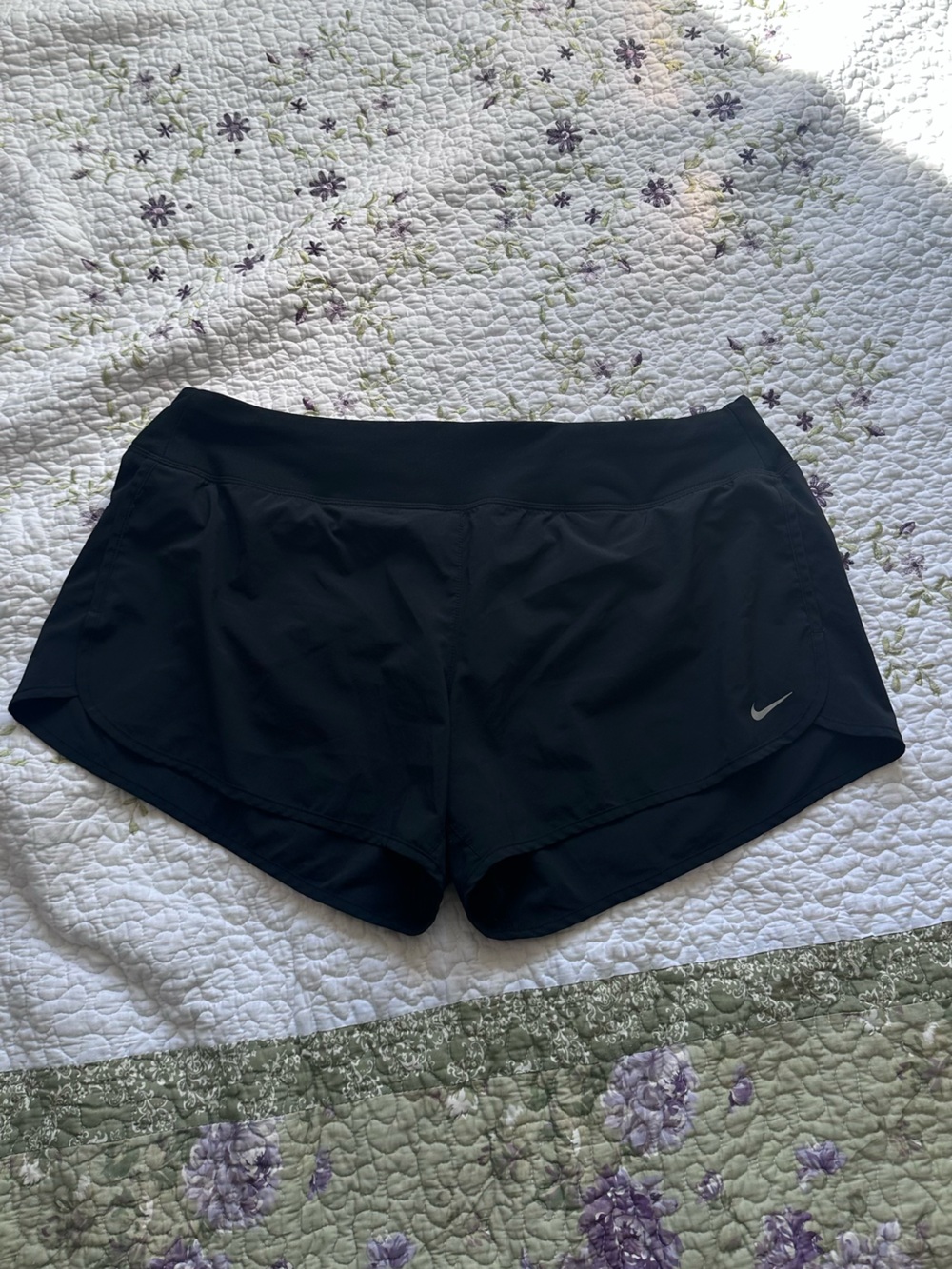 Nike Black Women's Athletic Running Shorts with Reflective Swoosh